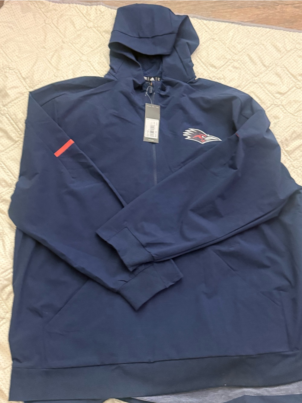 Brand new Adidas Navy Full‑Zip Men's Sweatshirt with Small Team Patch